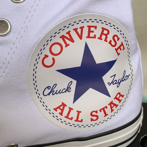 CONVERSE CTAS HI WHITE/WHITE/BLACK MENS - Picture 7 of 16